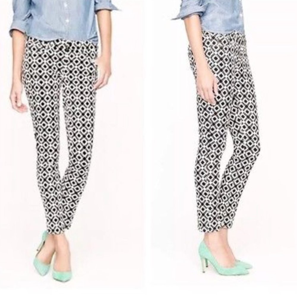 J Crew Skinny Printed Twill Jeans